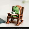 Handmade Resin Frog Rocking Chair Ornament - Cute Desktop Decoration Toy