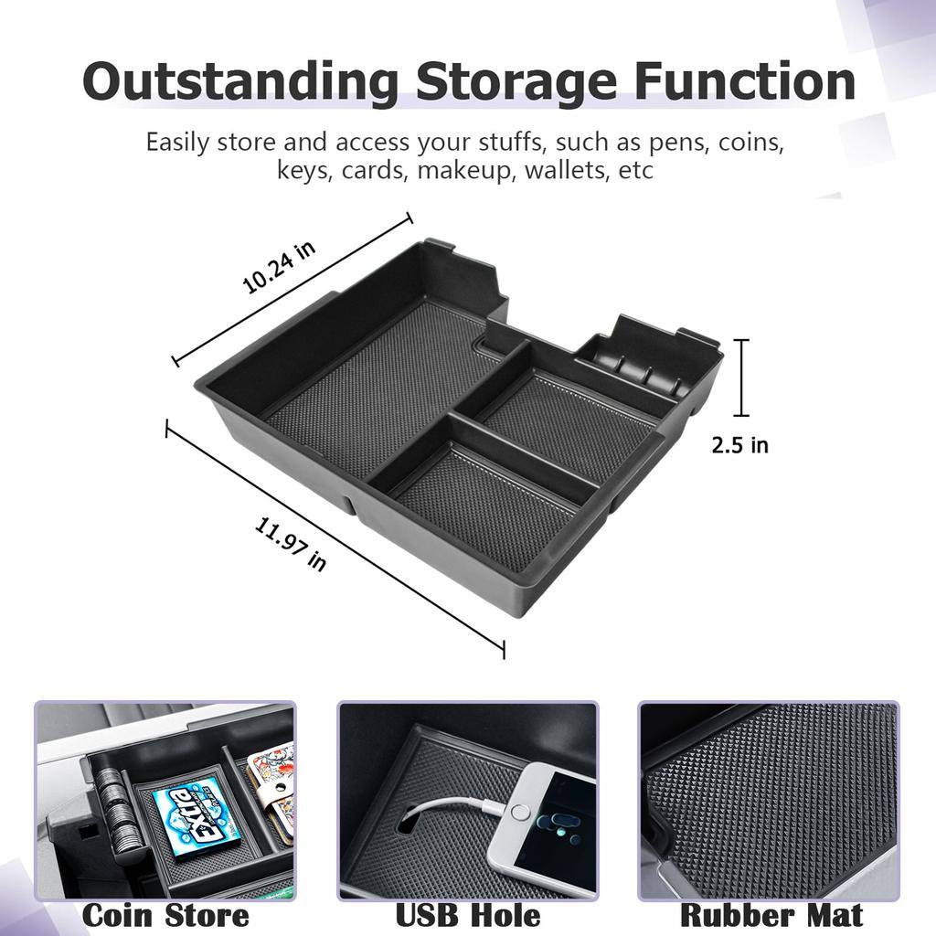 For GMC Hummer EV 2025-2025 Center Console Storage Box Armrest Storage Dashboard Car Organizer Lower Tray Interior Accessories