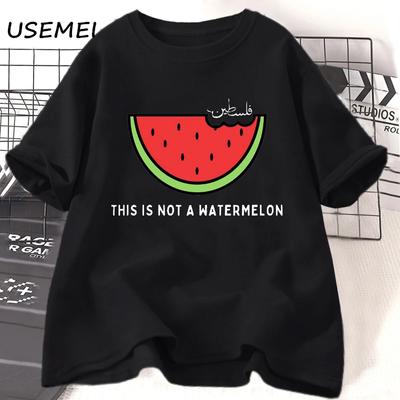 Ce n'est pas une pastèque Palesti T-shirts femmes hommes t-shirt graphique drôle pastèque t-shirt amour et paix t-shirt haut