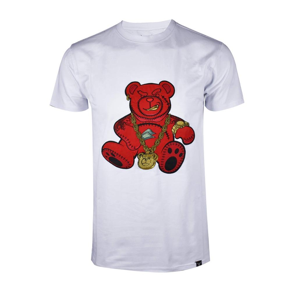 2024 American Trend Bear Printed Fashion T-Shirt Hip Hop Streetwear Men's Women's Swag Cotton Harajuku  Oversized T Shirt