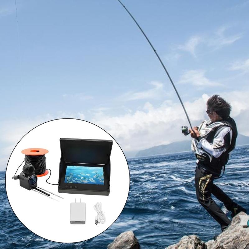 Fishing Camera Fish Finder Camera for Lake Kayak Ice Fishing 195° Wide Angles Underwater Fishing Camera
