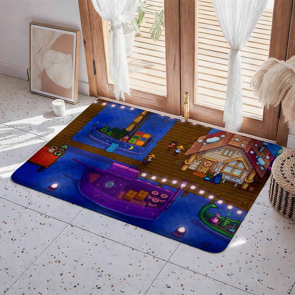 Game S Stardew Valley Floor Mat Eco Flannel Doormat Non Slip Odorless Indoor Floor Rug Soft Short Plush Home Mat