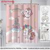 1Pc Pink Dreamy Unicorn Print Waterproof Shower Curtain Partition Privacy Hanging Curtain, With 12 Hooks, Multiple Sizes