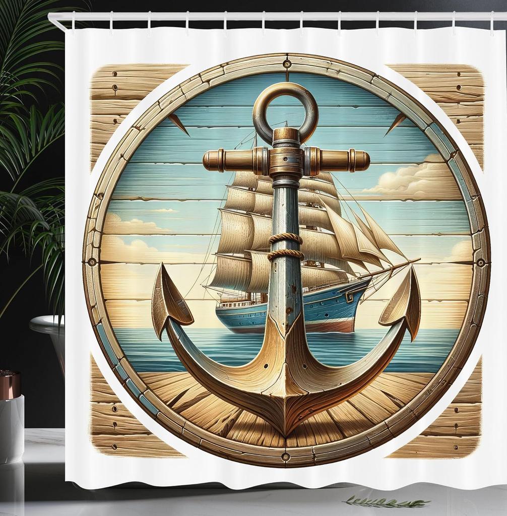 Nautical Shower Curtain, Funny Surreal Image of a Grey Cat Diving in The Deep Ocean Colorful Reef, Cloth Fabric Bathroom Decor