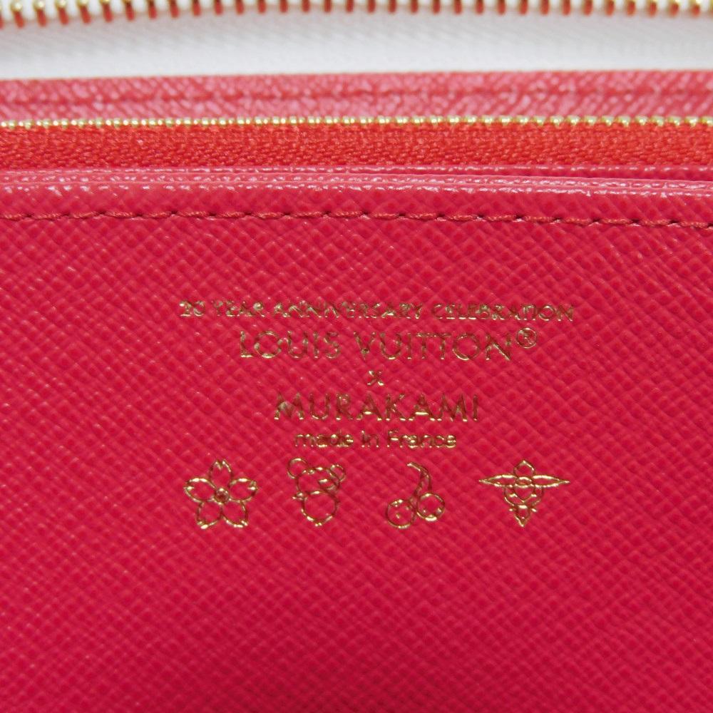 Used LVxTM Zippy Wallet (12564) M14240 7940 by Takashi Murakami, LV Logo Flower Cherry RFID, Unused, Monogram, Cherry,