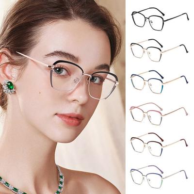 Vintage Blue Ray Blocking Anti-Blue Light Glasses Ultralight Eye Protection Square Eyeglasses Metal Frame Eyewear Men Women