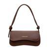 Solid color bag women's new niche design trendy brand baguette bag retro shoulder underarm bag simple small square bag