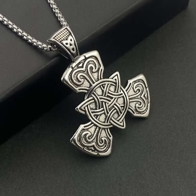 Collana Catena Maglione Accessori Nodo Stile Nordico Vintage Incontra Pendente Oro Acciaio al Titanio