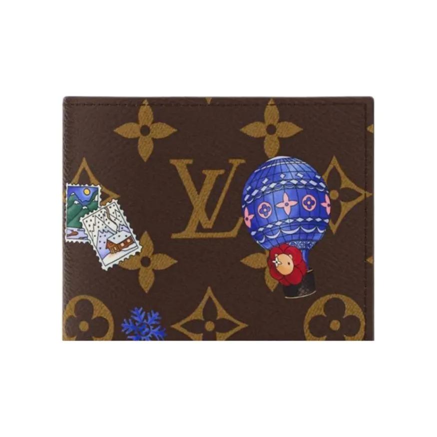 LOUIS VUITTON Brand Mascot Print Exterior Coated Canvas Passport Case Women's Brown