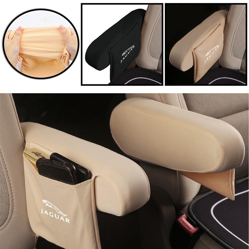 Car Seat Armrest Protector Cover Elbow Support Storage Pad Accessories For Jaguar XF XJ XFR XKR S-Type F-Type X-Type F-Pace I-Pa SS2