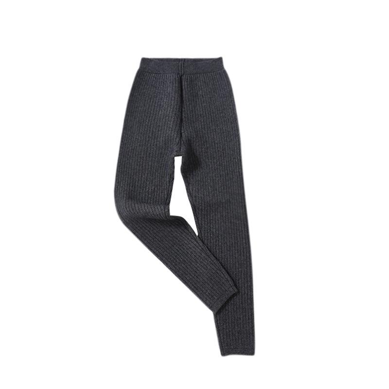 Children’s Thick Wool Cashmere Pants for Fall & Winter – Knitted Ribbed Base Layer for Boys & Girls, Suitable for Big Kids.