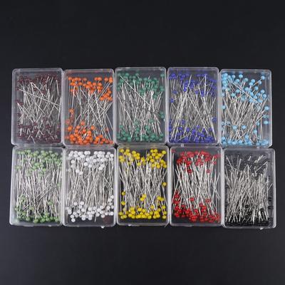 1000pcs 1.45 Inch Glass Ball Head Pins Multicolor Straight Pins Quilting Pins  Jewelry Components
