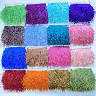 10 Mètres/Lot Ruban Plumes d'Autruche 8-10 cm Bande Costume Noir Blanc Frange Plume d'Autruche Accessoires Artisanat Blanc