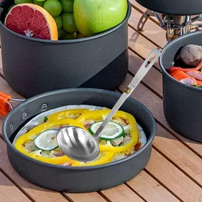 Foldable Soup Spoon Kitchen Utensil Mixing and Serving Outdoor Dining Tool Tableware Folding