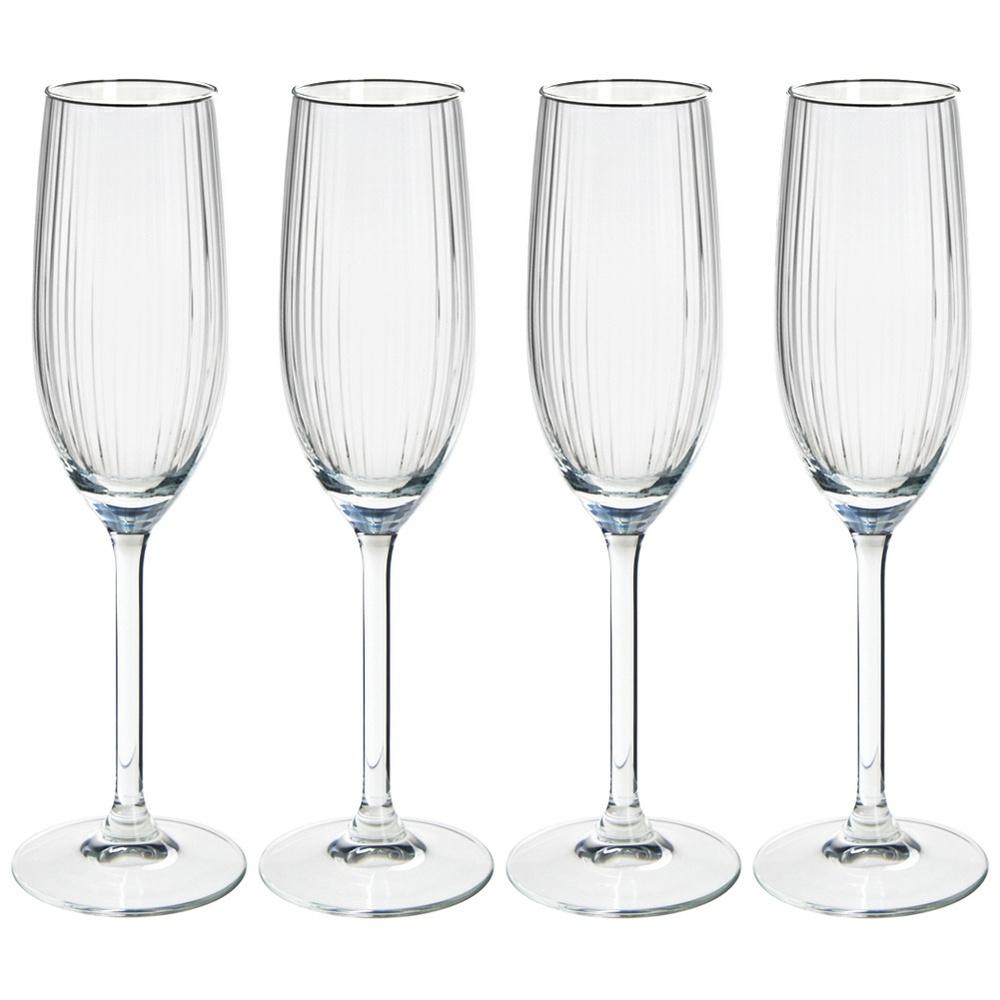 4x Kieliszki Do Szampana Prosecco Wina Musującego Zestaw Kieliszków 210 Ml