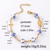 Stainless Steel Virgin Mary Cross Bracelet Floral Ceramic Beads Catholic Miraculous Medal Jewelry