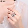 Romantic Cherry Blossom Anxiety Fidget Spinner Rings for Women Cute Rabbit Butterfly Beads Rotate Relaxing Ring Party Jewelry