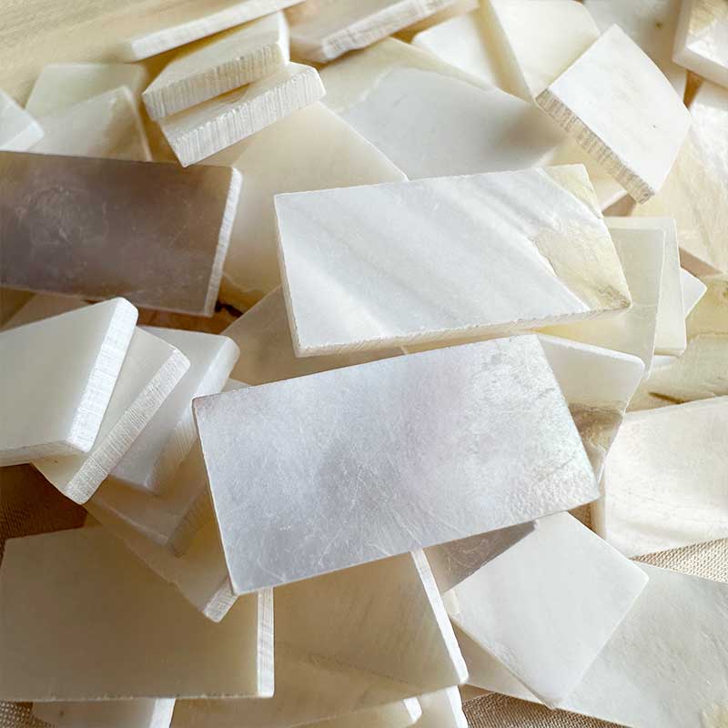 50pc Rectangle Mother of Pearl Mosaic Tiles Natural Shell Square Mosaic Pieces for Home Decoration Crafts Materials Hobbies 97