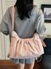 Borsa a tracolla in nylon stile coreano alla moda con chiusura a coulisse per uso quotidiano casual