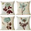 Plant and Flower Pillowcase American Pastoral Linen Pillowcase Cushion Cover Home Sofa Car