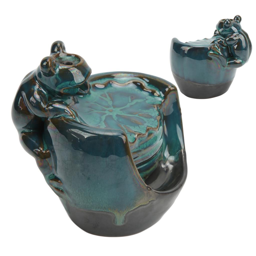 Rökelsehållare Keramiskt Material Glaserad Löv Djurmönster Blå Klassisk Rökelse Vattenfall för Tehus