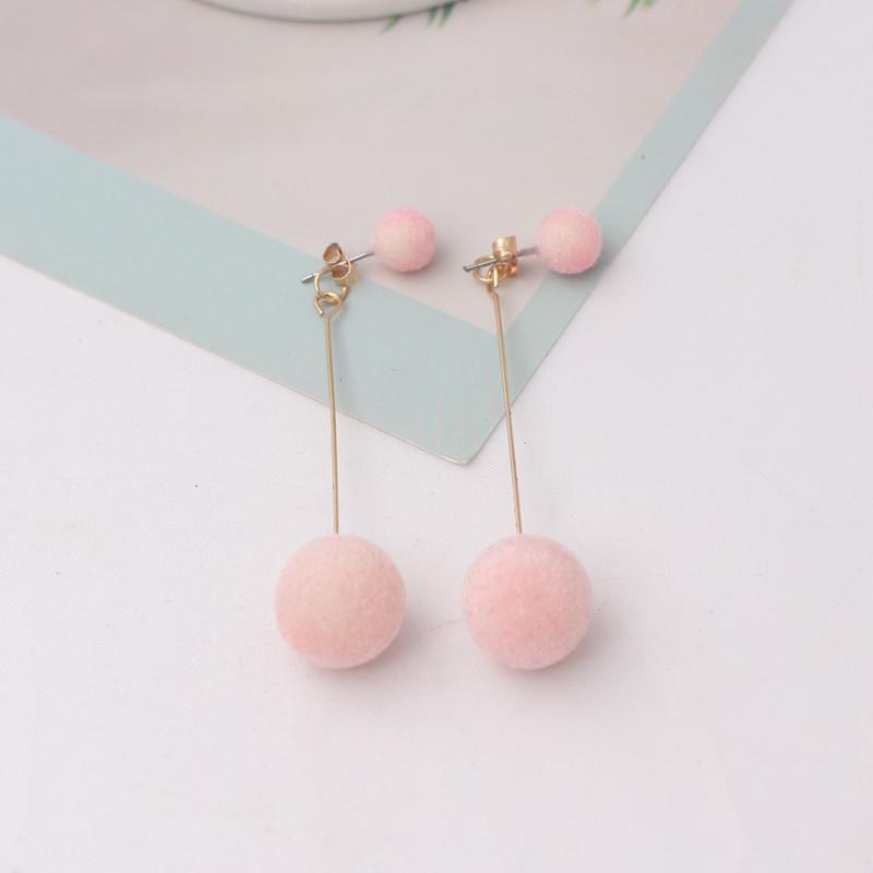 Korean Sweet Stud Earrings for Girls Bobo Plush Ball Long Earrings For Women Temperament Fashion Jewelry Earring brincos