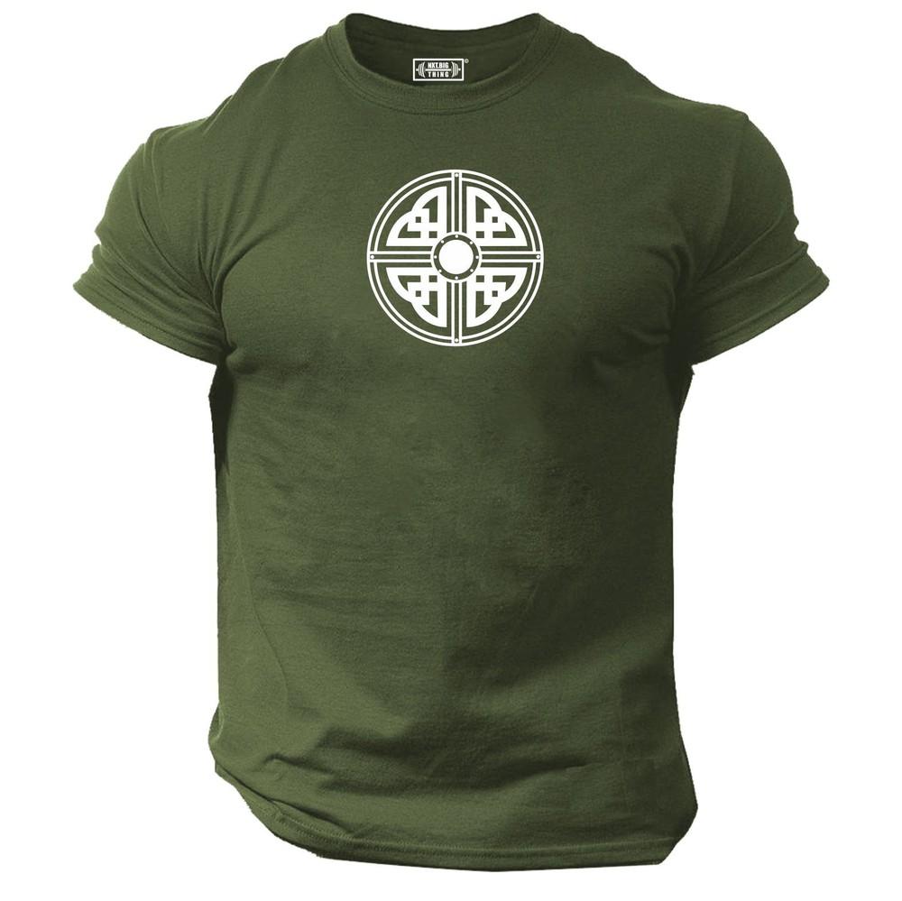 Vikings Shield T Shirt Gym Clothing Bodybuilding Workout Thor Odin Gymwear Top