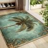Tropical Palm Trees Vintage Print Bath Mat Nonslip Washable Bathroom Rug Retro Decor Entryway Welcome Mat 1PC
