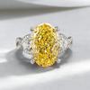 Xiancan Jewelry S925 Silver Oval Goose Yellow Ice Flower Cut Ring