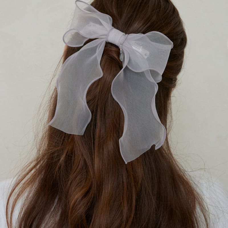 MERRYMOTIVE Organza Ruffle Ribbon Hair Pin (3colors)