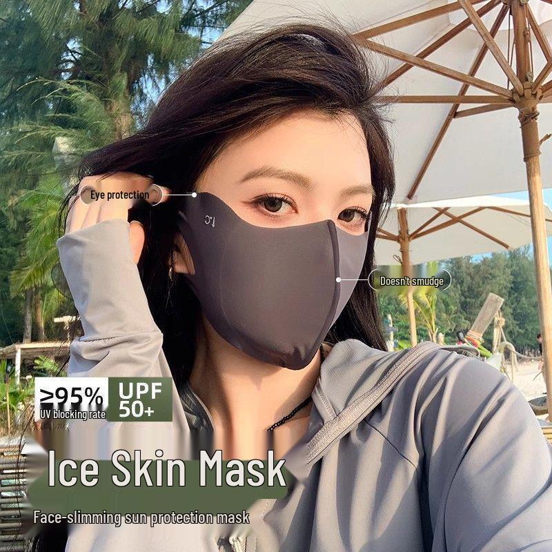 Women's Breathable UV Protection Face Mask: Lightweight Ice Silk Sunshade, Protects Eye Corners, Ideal for Cycling