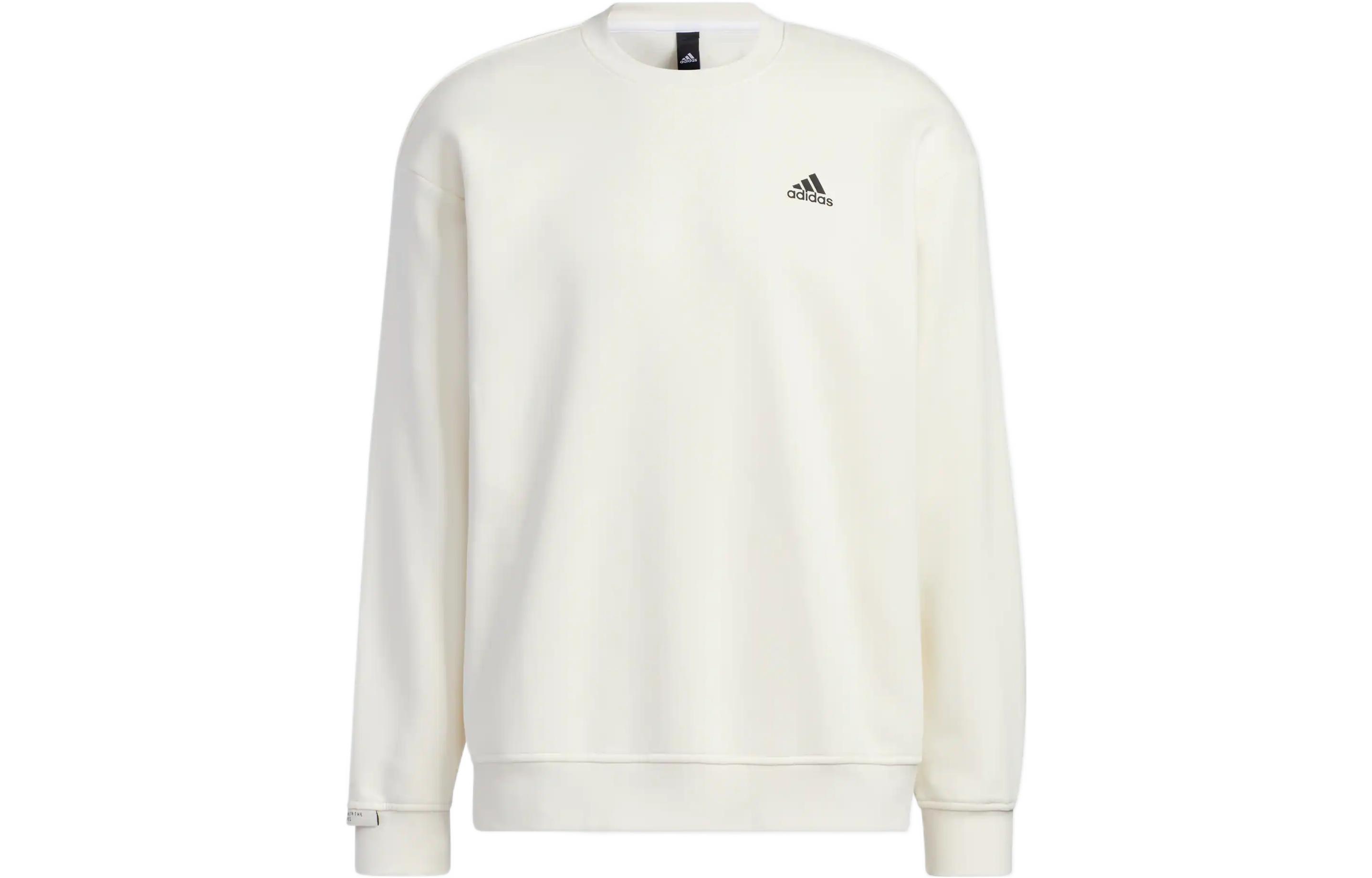 

Adidas LABEL Solid Color Logo Printed Pattern Crew Neck Fleece Lined Pullover Couple s Long Sleeved Sweatshirt Unisex IB2713 XS