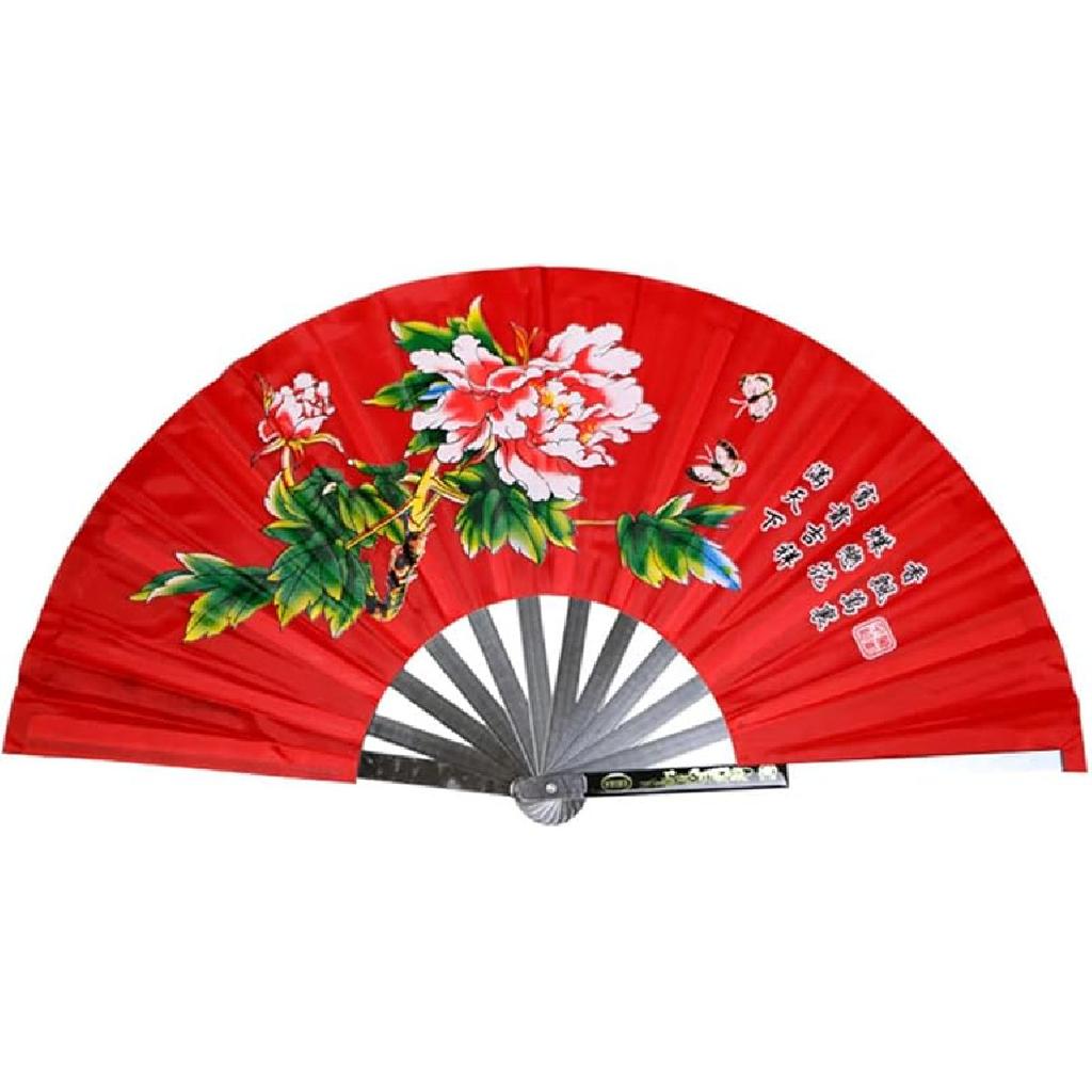 Stainless Steel Tai Chi Fan Decorative Folding Fans Chinese Kung Fu Fan for Performance Dance, Arts Dance, Training, Sports, Decorations, Festival,