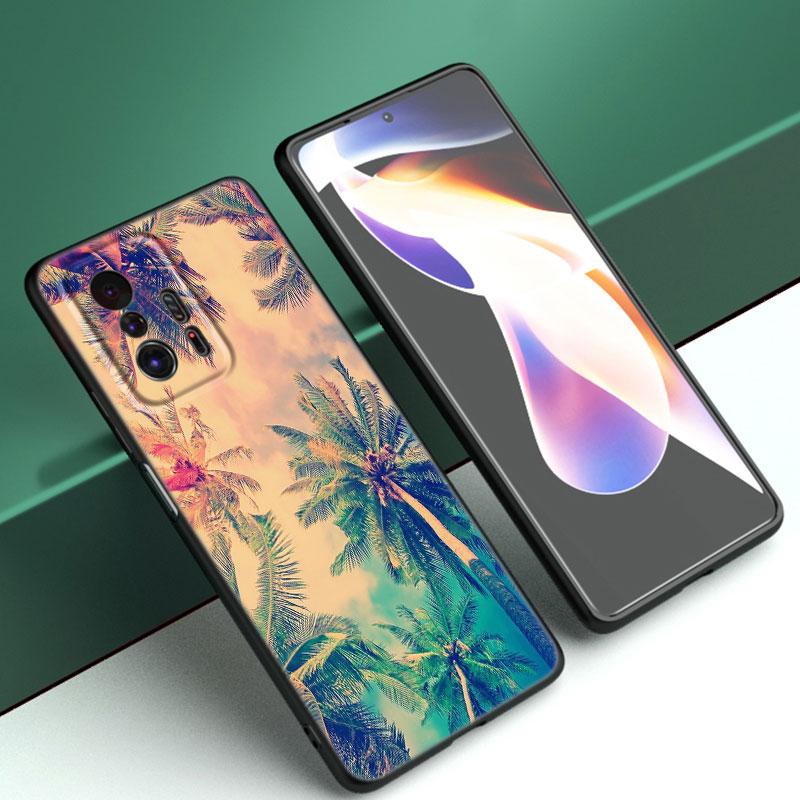 Summer Beach Sunset Sea Phone Case For Xiaomi Mi A2 8 9 SE Note 10 10T 11 12 Lite 9T 11T 12S 12T Pro A3 6X 12X TPU Black Cover