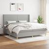 3132097 vidaXL Divan Bed with Mattress Light Grey 200x200cm Fabric