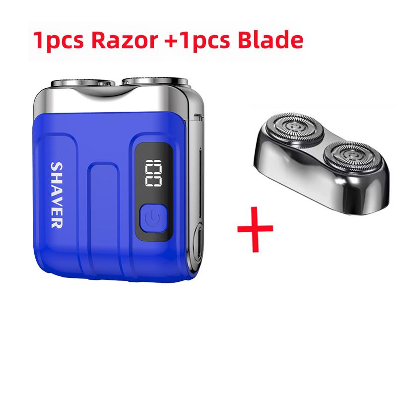 New Mini Electric Shaver Household Car Smart Shaver Digital Display Dual Blade Rechargeable Shaver Powerful Beard Trimmer Tool