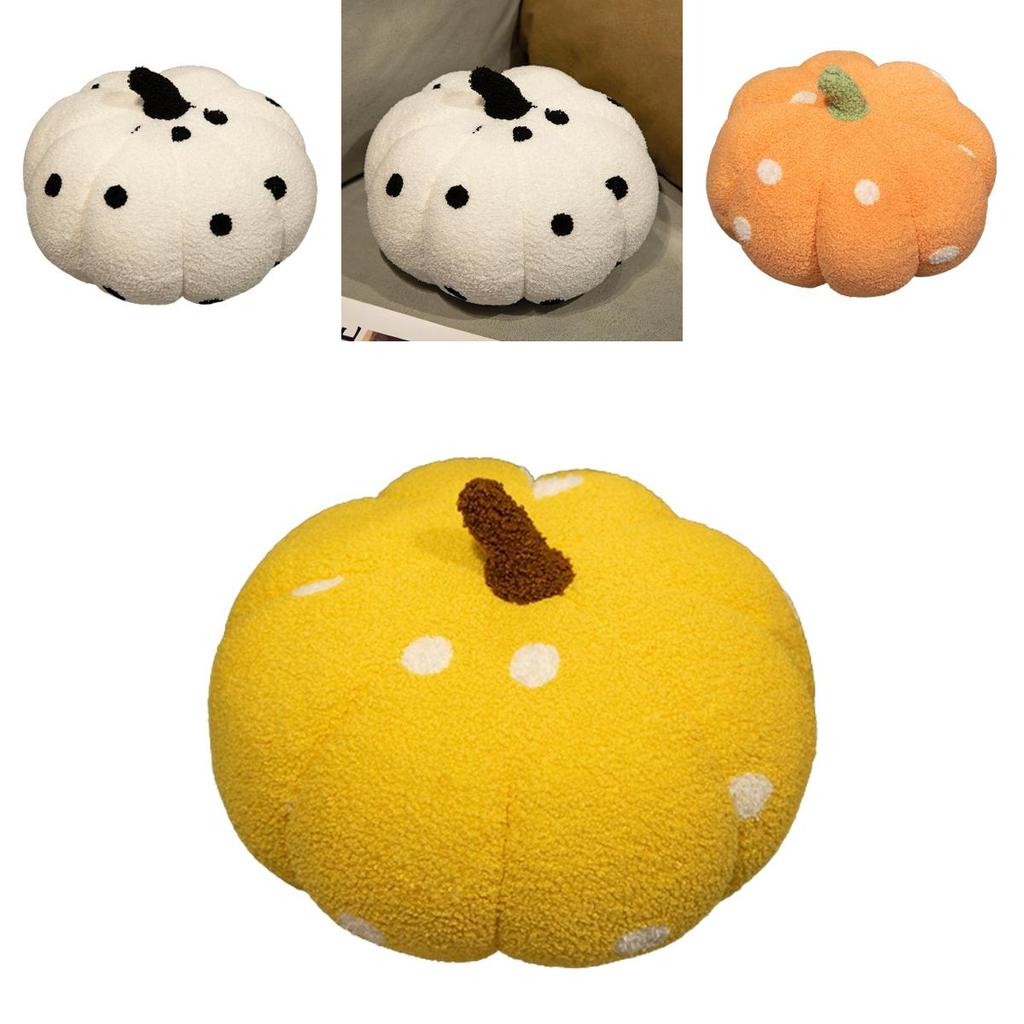 Cute Colorful Polka Dot Pumpkin Pillow Toy For Halloween Decor