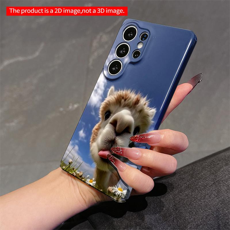 2DFlat Samsung Phone Case Alpaca In Field of Daisies Under Blue Sky Applicable To Galaxy S22 S23 S24 S25ULTRA S26 A12 A13 A14 A15 A16