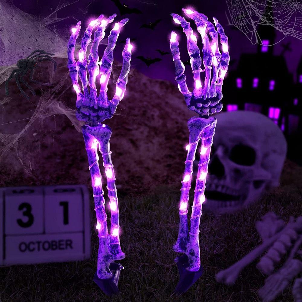Exquisite Lighted Skeleton Hand Props Handmade Halloween Decorative Lights  Halloween Party