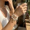 Modisches Sternmuschel Perlenarmband Set für Damen Boho Imitation Perle Meeresschildkröte Anhänger Elastisches Armband Sommer Schmuck Geschenk