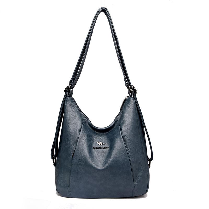 Borsa a tracolla retrò di grande capacità, zaino alla moda e versatile in morbida pelle PU, borsa a spalla casual da donna
