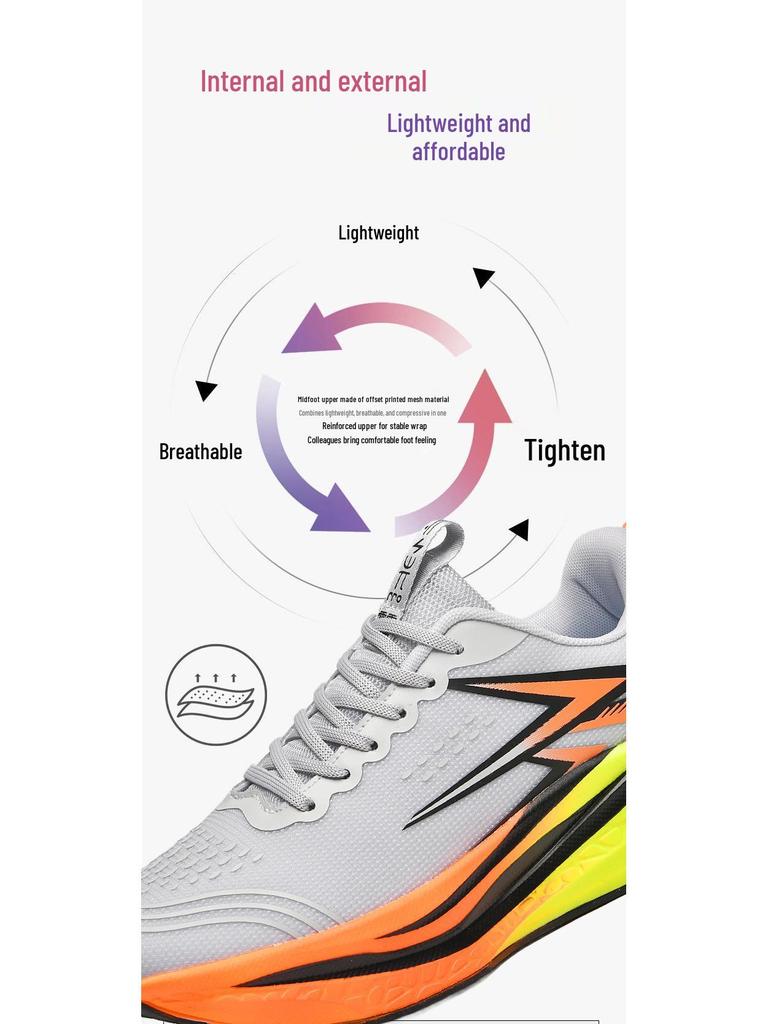 Męskie Buty Wyścigowe z Płytką Węglową - Lekkie Amortyzujące, Edycja Jesień 2025 dla Uczniów i Młodzieży.