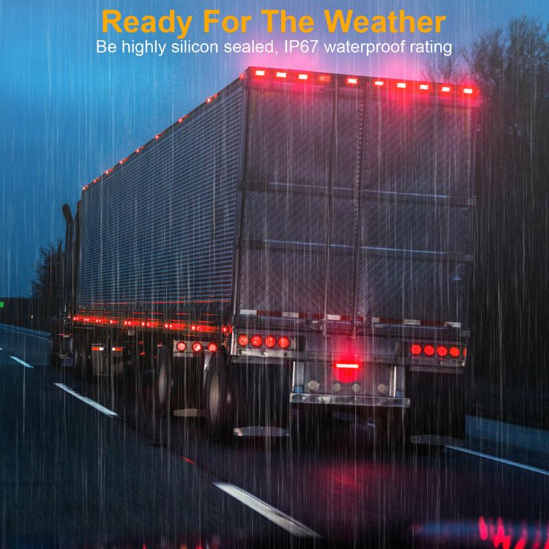 1 Pair Of 16led 4 Inch Round Tail  Lights 10-30v Ip67 Waterproof Outstanding Brightness Truck