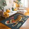 Bohemian Tibetischer Tiger Floral Teppich Nachttisch Bodenmatte Rutschfest Vintage Tier Teppich Marokkanische Teppiche für Wohnzimmer Dekorativ