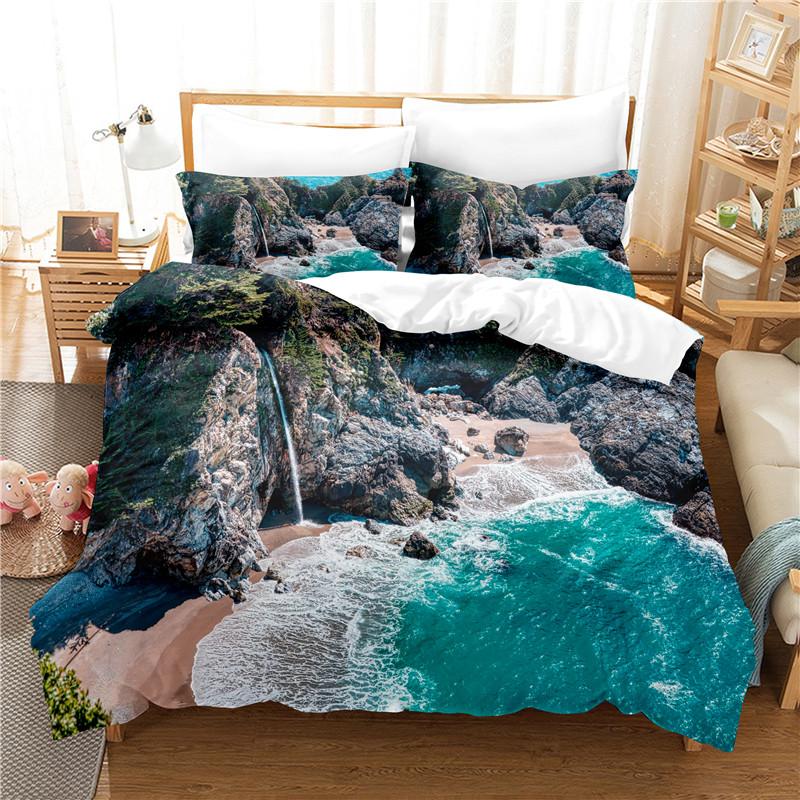 Bellissima Collezione Biancheria da Letto Oceano Collezione Copripiumino Biancheria da Letto 3D Stampa Digitale Con Biancheria da Letto Dimensioni Queen Collezione Biancheria da Letto Design alla Moda