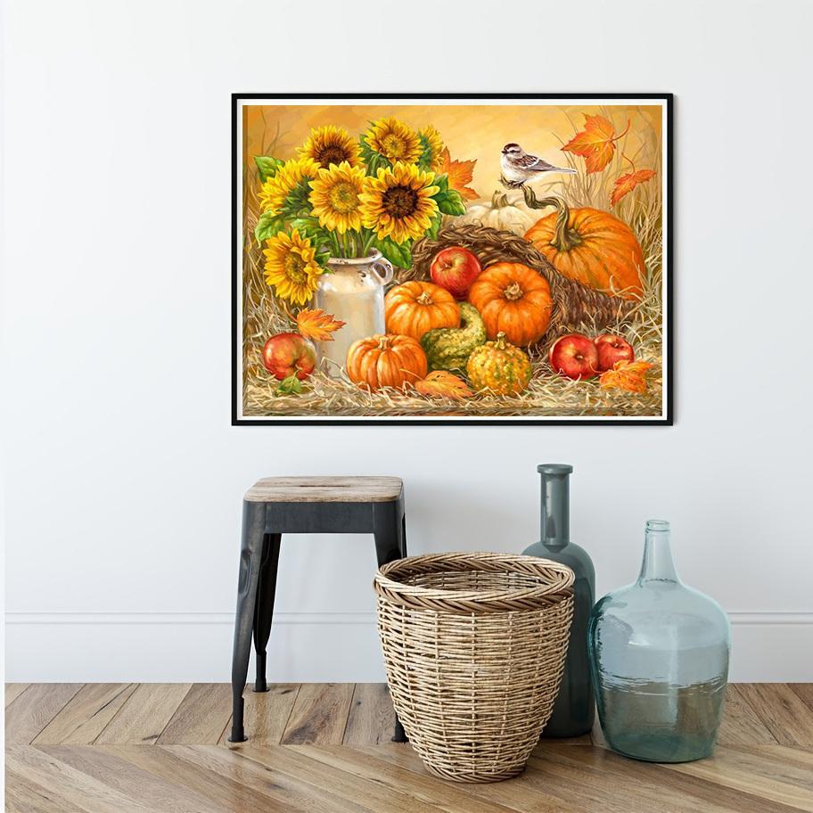 

5D DIY Алмазная картина Цветы и овощи Набор для вышивки крестом Мозаика Алмазная вышивка Роза Полный круглый/квадратный дрель Украшение дома Round 30x40cm