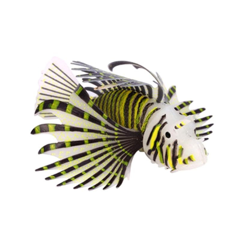 Luminously Artificial Lionfish Fish Silicas Lionfish Ornaments Glowing Aquariums Tanks Landscape Ornaments Home Decors