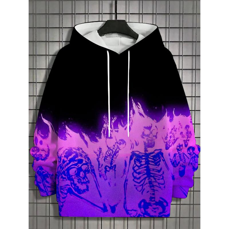Autumn Winter Men's Sports Hoodies Unisex 3d Printing Halloween Skull Pattern Printed Hoodies Harajuku Fashion Pullovers