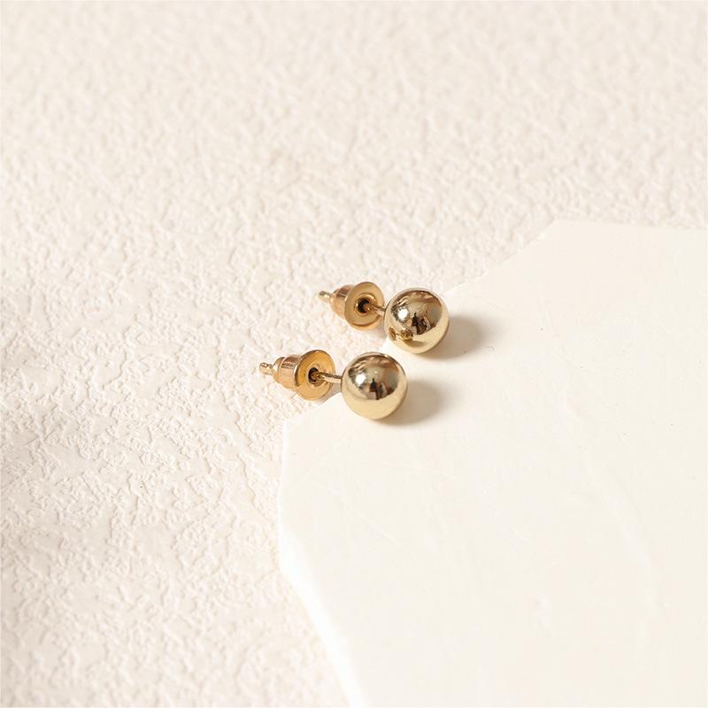 JUSTOP 18K Gold European & American Retro Stud Earrings for Women - High-End Simple Ear Cuffs & Hoops