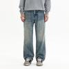 Khmer Bamboo Pattern New Cleanfit Heavy Industry Washed Denim Straight High Street Loose Trousers Spliced Jeans